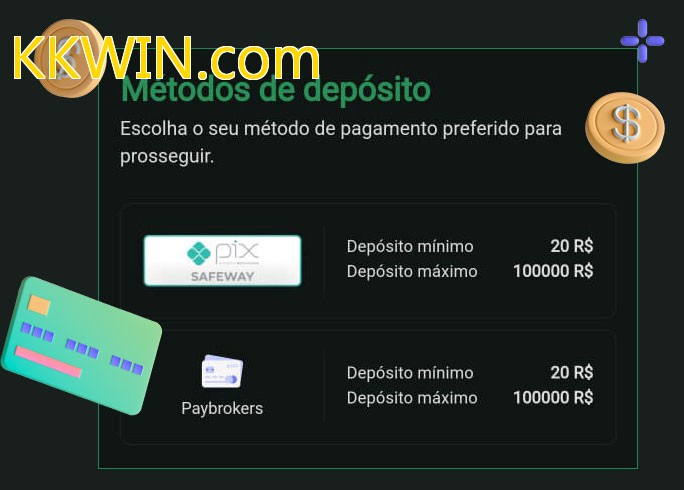 O cassino KKWIN.combet oferece uma grande variedade de métodos de pagamento